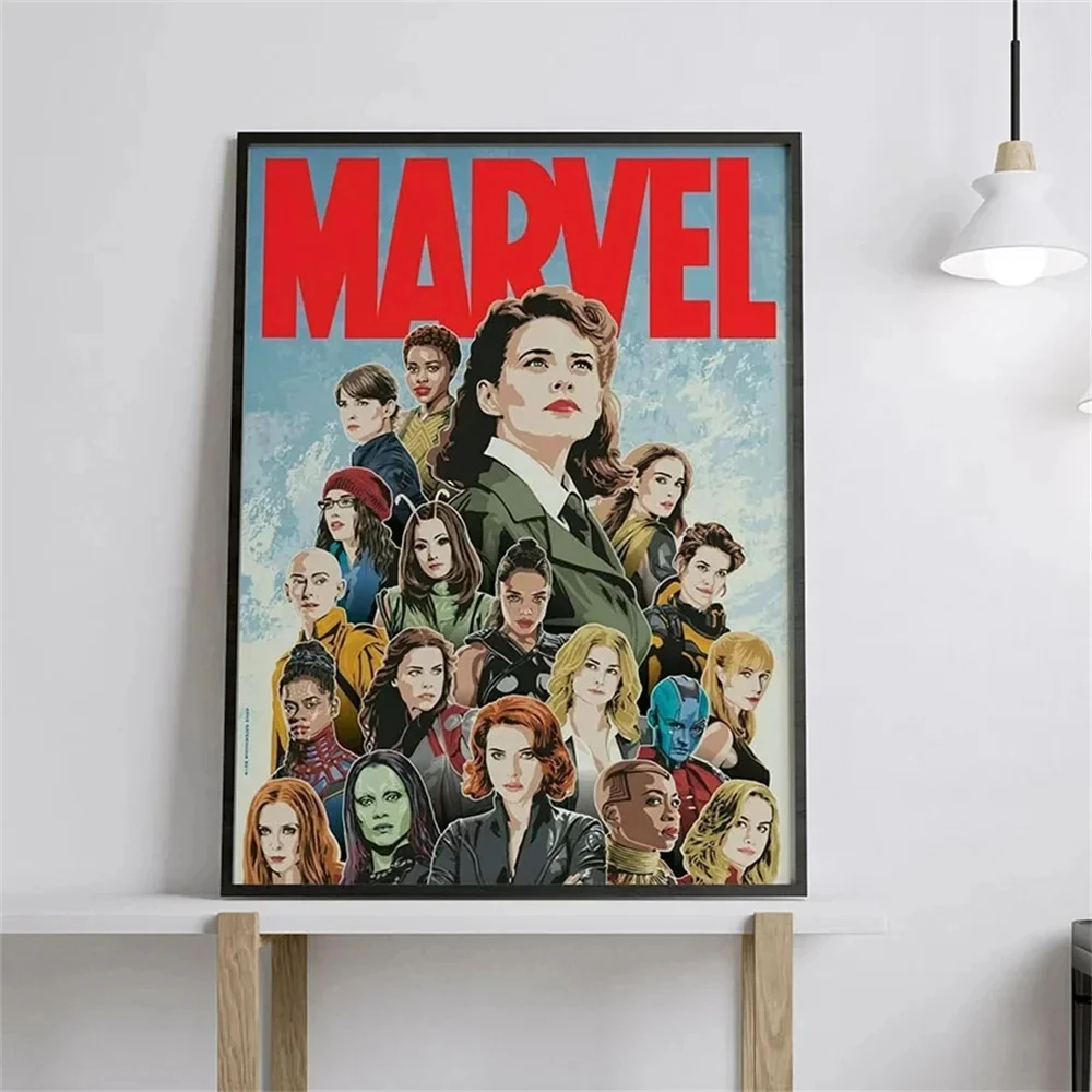 MINISO женщины Marvel Мстители холст стена искусство Рисование фигурки супергероя