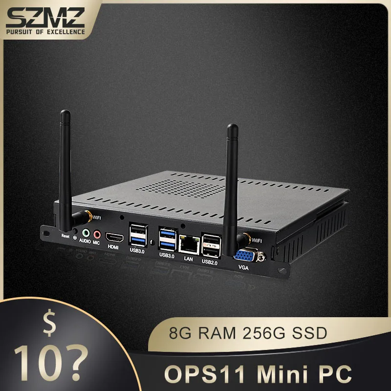 SZMZ OPS Mini PC Core i3 i5 i7 Processor DDR3 8G 128GB 256GB SSD Windows 10 Linux Gaming Desktop Computer , Gamer PC