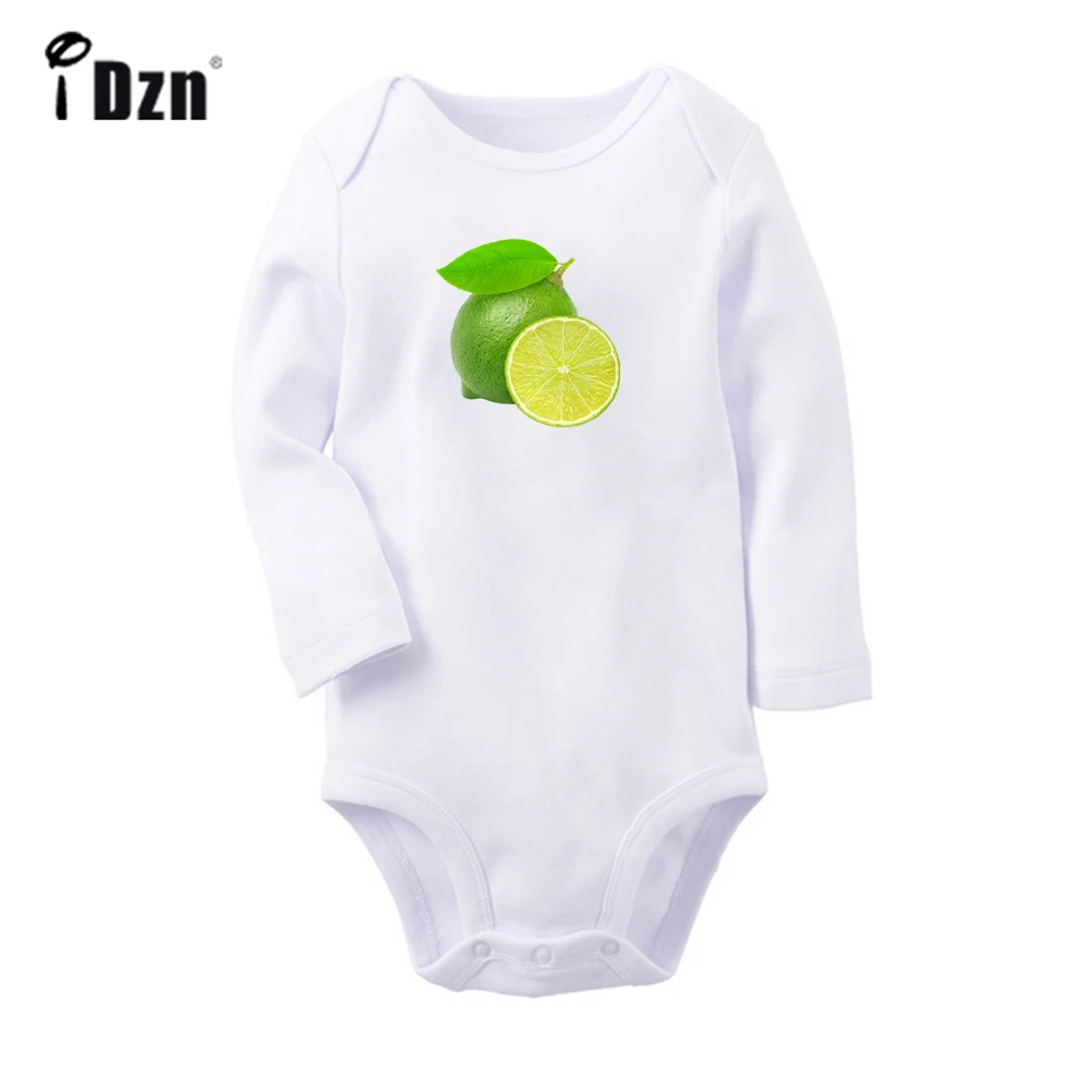 

iDzn NEW Lime Sour Delicious Fruit Cute Baby Fun Rompers Boys Girls Bodysuit Infant Long Sleeves Jumpsuit Kids Soft Clothes