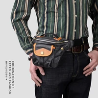2022 style mens chest bag handmade genuine leather crossbody waist pocket male work messenger shoulder bag for travel business