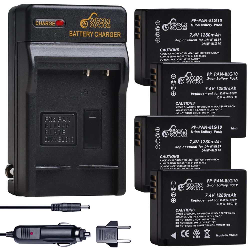 Аккумулятор 1280 мАч DMW-BLG10 BLG10 BLG10E DMW-BLE9 + настенное зарядное устройство для Panasonic LUMIX GF5 GF6 GX7 LX100 GX80 GX85 ZS60 ZS100 ZS200