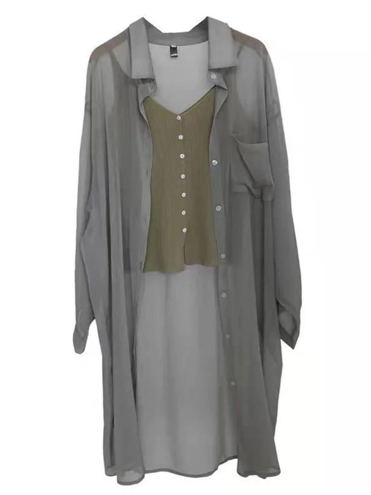 Шикарная однотонная дизайнерская Солнцезащитная рубашка для отпуска Новая