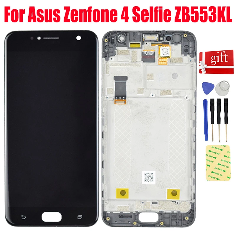 

ЖК-дисплей 5,5 дюйма для Asus Zenfone 4 Selfie ZB553KL, экран Pantalla Matrix с сенсорной панелью, дигитайзер, стекло в сборе, рамка