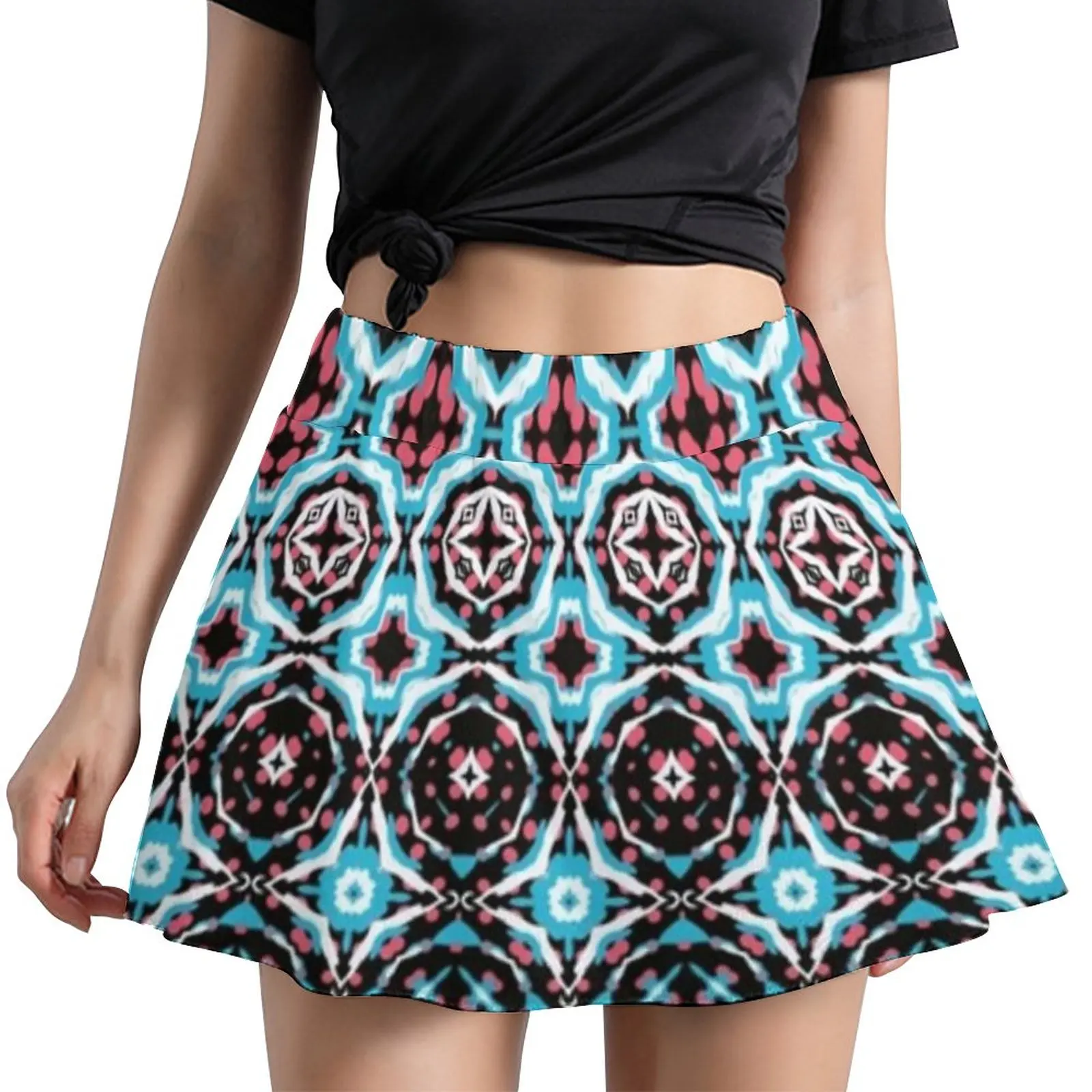 

Retro Hippy Floral Skirt Modern Design Kawaii Mini Skirts Spring Elastic Waist Graphic Street Fashion Casual Skirt Large Size