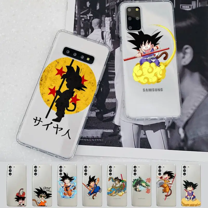 

BANDAI Dragon Ball Kid Goku Phone Case for Samsung S20 S10 lite S21 plus for Redmi Note8 9pro for Huawei P20 Clear Case