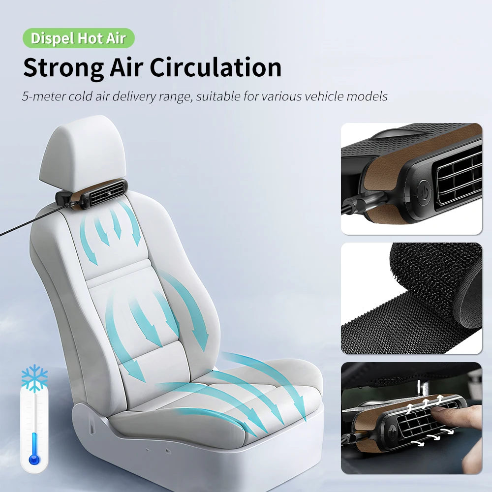 Охлаждающий вентилятор TOPEISHUNG на спинку сиденья автомобиля портативный