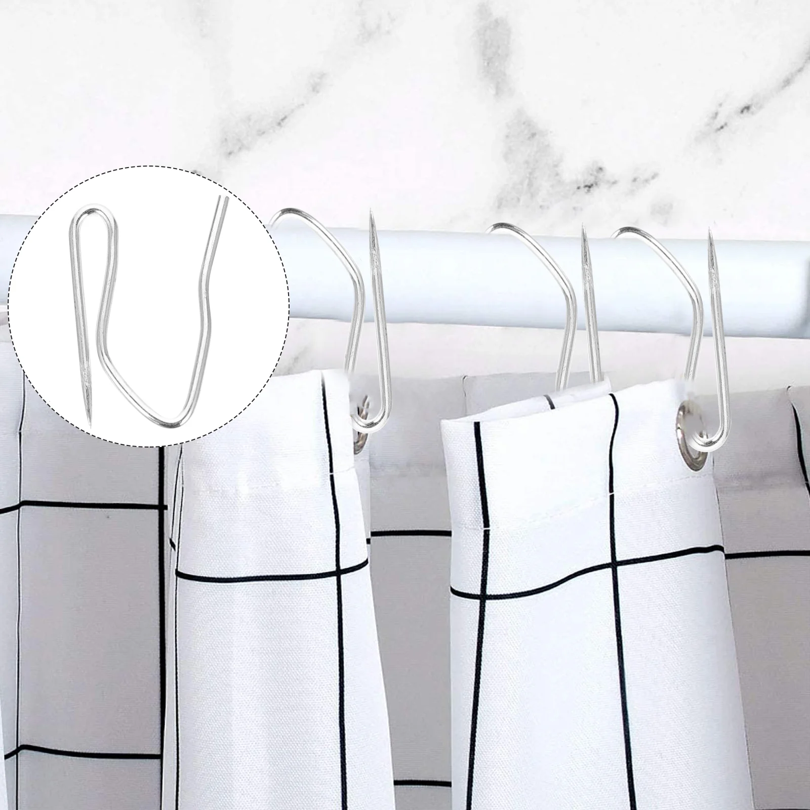 

100 Pcs Metal Shower Curtain Hooks Drapery Pin Coat Hanger Replacement Hangers Hardware Adjustable