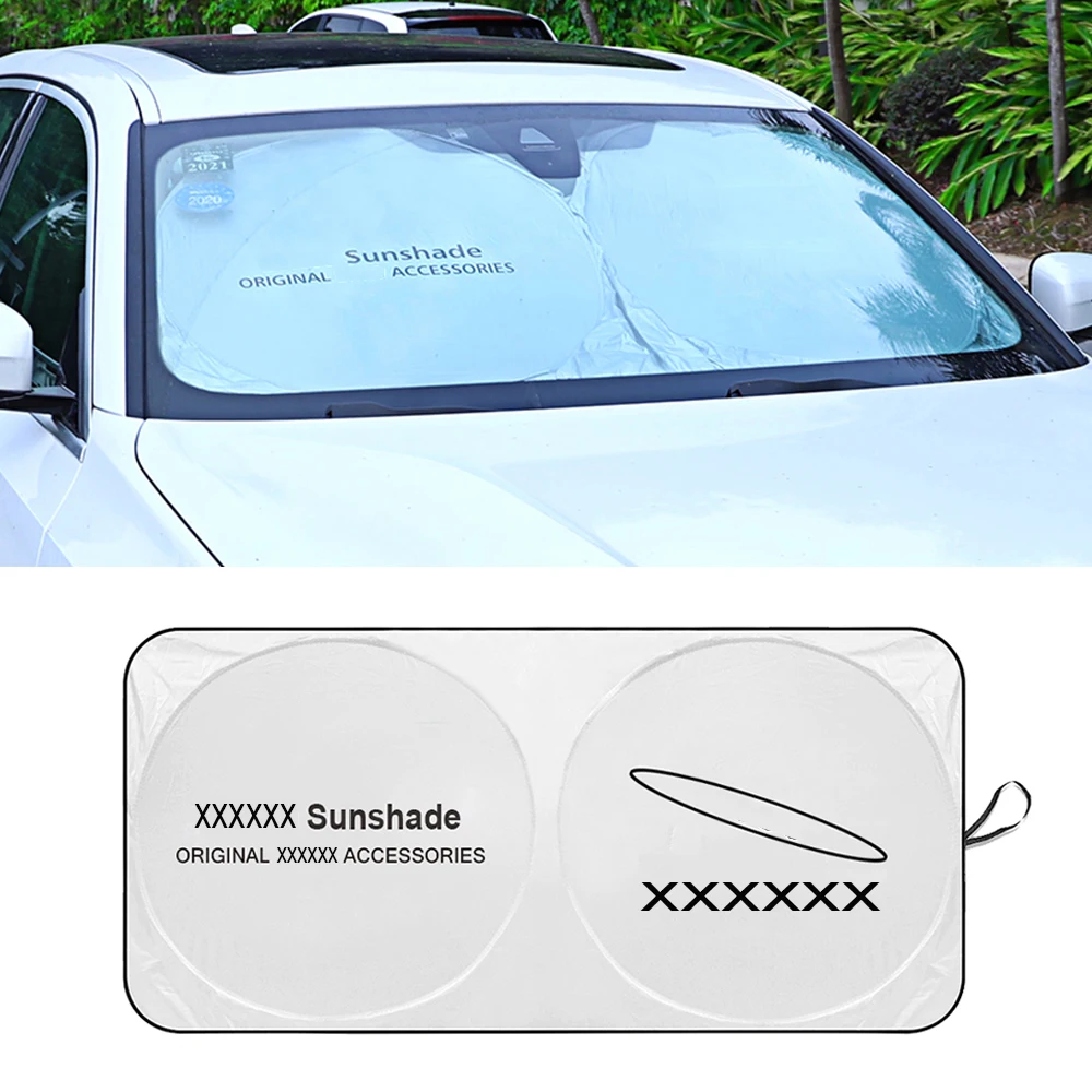 

Car Sunshade For Jaguar Guitar XJ XF XE X S Type F Pace Auto Logo Foldable Windshield Sun Cover Protector Reflective UV Parasol