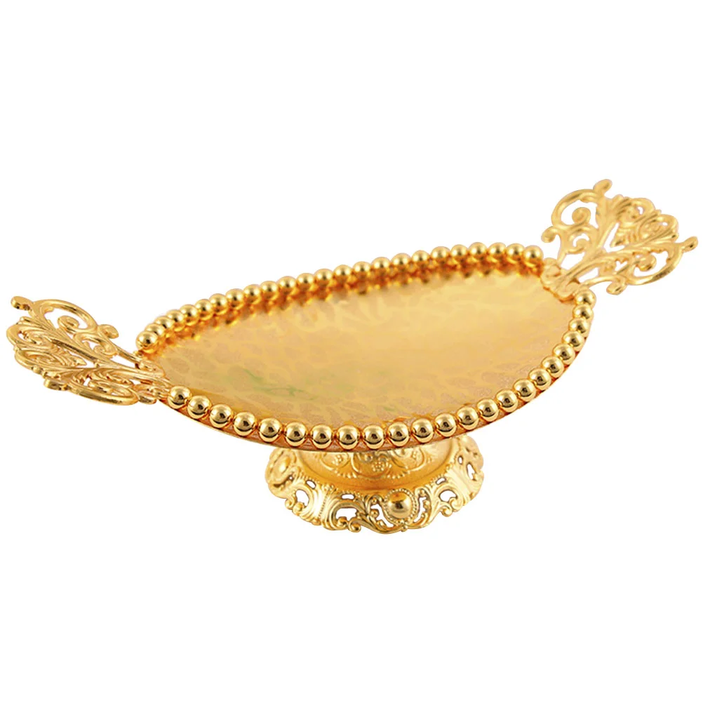 

Fruit Tray Serving Plate Bowl Candy Metal Cake Display Snack Plates Stand Holder Footed Dish Appetizer Decorative Cupcake Party
