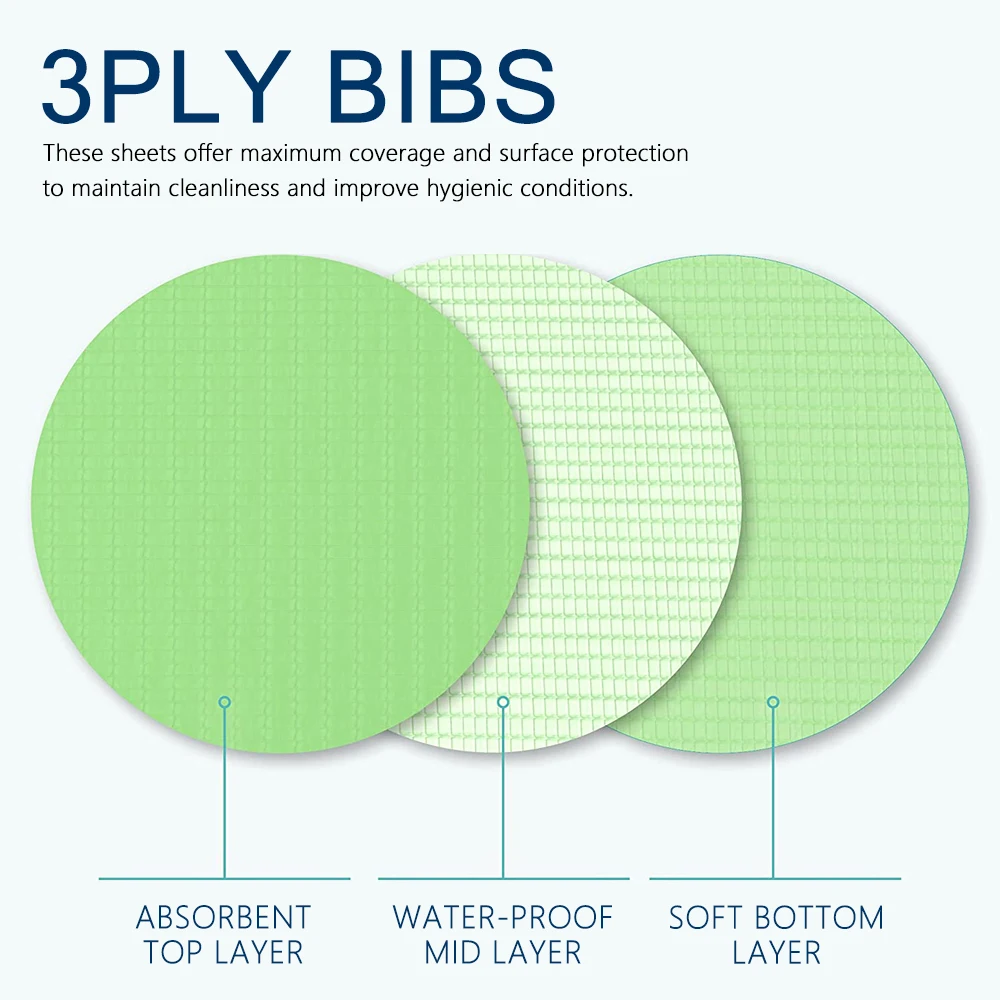 125pc Disposable Dental Bibs Sheets Cloths Underpad Hygiene Personal Tattoo Bib Waterproof Tattoo TableCloth Tattoo Supply Sheet