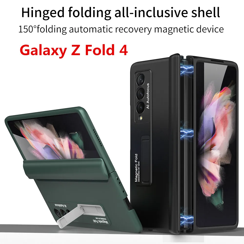 

Магнитный шарнир Funda для Samsung Galaxy Z Fold 4 3, чехол-подставка, Жесткий Чехол для Fold 3, магнитный складной чехол для цветного fold3