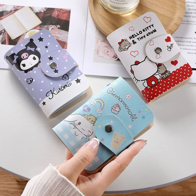 

Kawaii Kuromi My Melody Cinnamoroll Anime Sanrios Coin Purse Cartoon Cute Girl Heart Portable Card Bag Mini Storage Bag Toy Gift