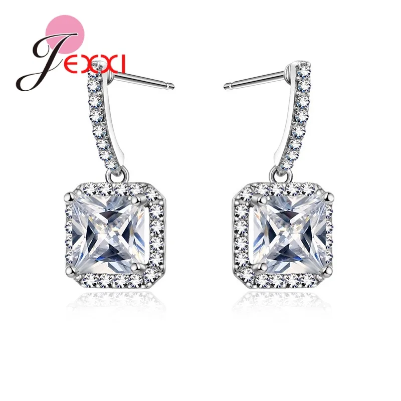 Fashion Design Real 925 Sterling Silver Drop Earrings For Women Luxury Crystal Pearl Jewelry Dangle Girl | Украшения и аксессуары