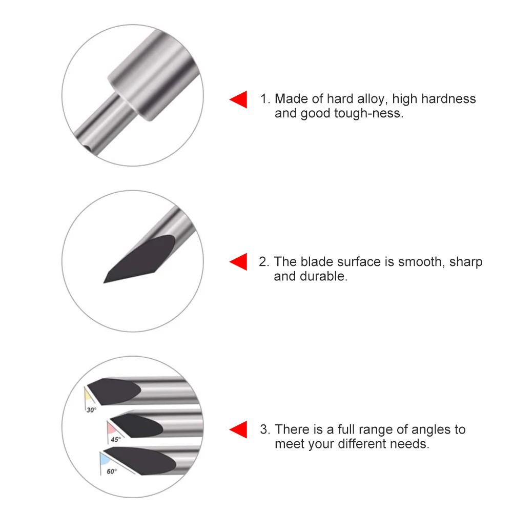 50 шт./компл. плоттер Roland Cricut лезвие 30/45/60 градусов нож режущие лезвия виниловый