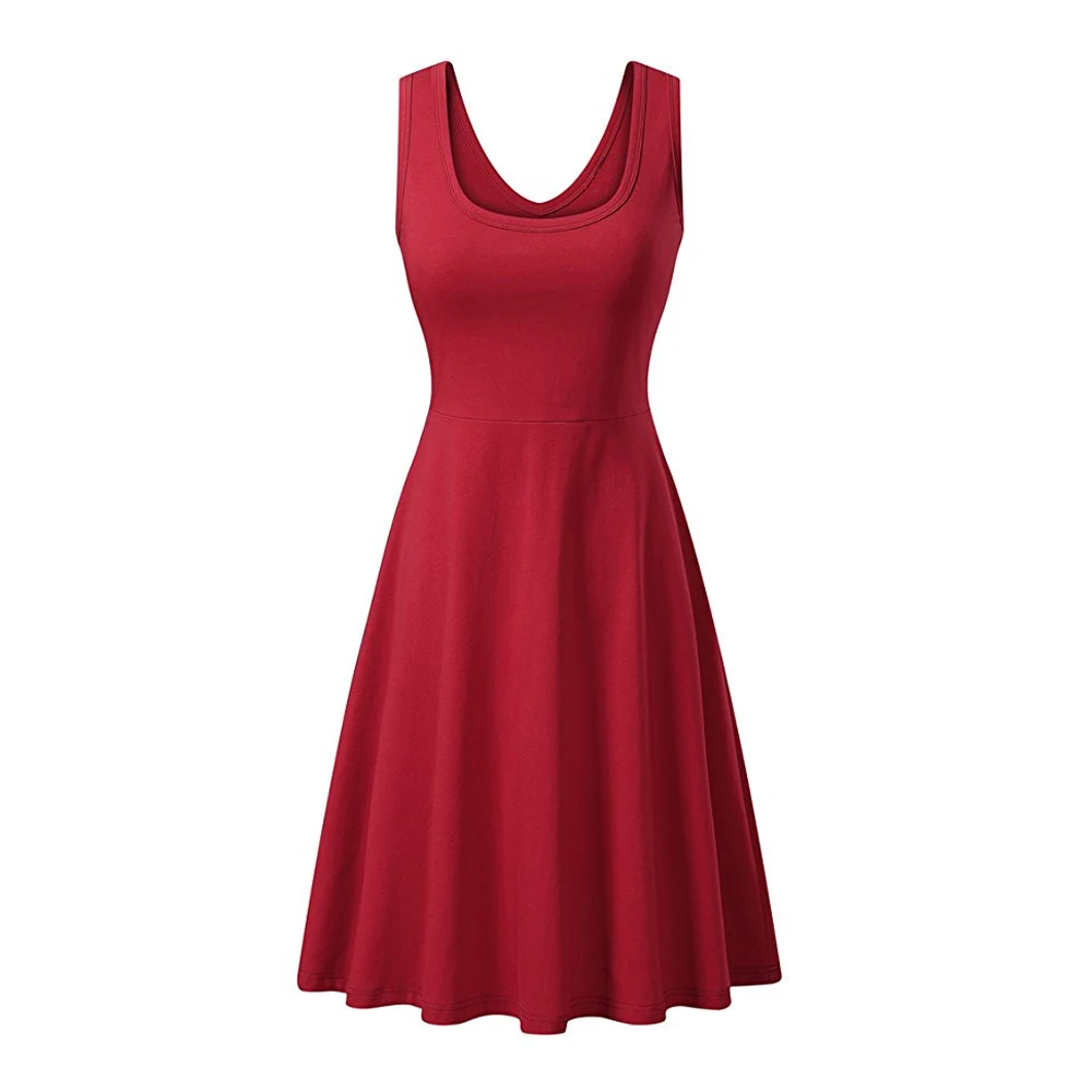 

Women Square Collar A-Line Dress Sexy Sleeveless Tank Solid Color Femme Elegant Retro Party Office Knitted Mini Dresses S-3XL