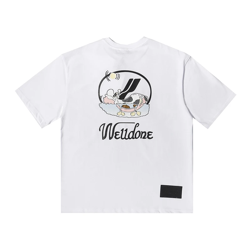 

2022 spring and summer new WE11done fu n cartoon leisurely diving cow short-sleeved T-shirt TX684