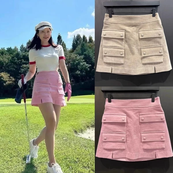 

Зима 2023, одежда для гольфа, женская короткая юбка, модная женская юбка-трапеция для гольфа в южнокорейском стиле, облегающая юбка-карандаш, базовое платье