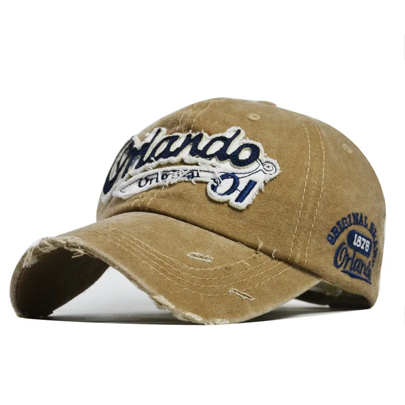 New Spring Denim Washed Vintage Baseball Cap Summer Oakland Orlando Letter Embroidered Sun Hat Caps For Men Women Dad hat