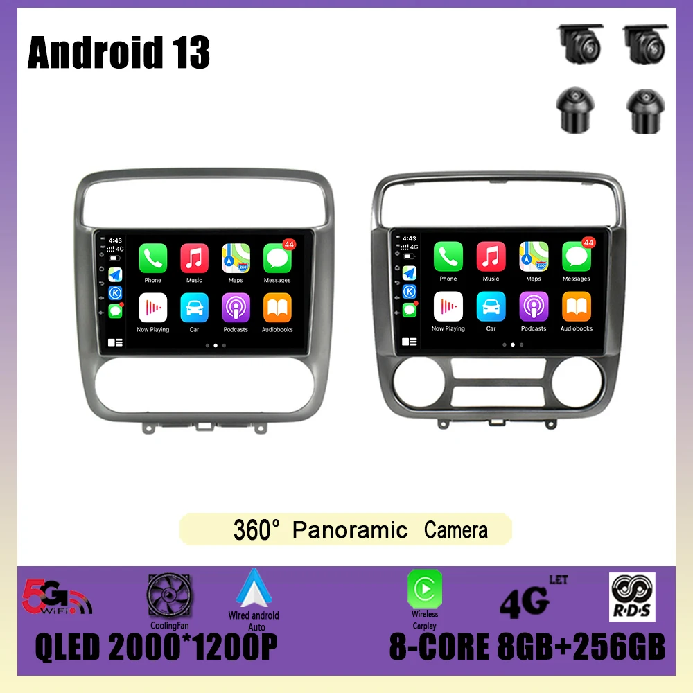 

Car Radio Multimedia Player For Honda Stream 2001 - 2004 Android 13 Navigation GPS DSP Carplay WIFI No Din