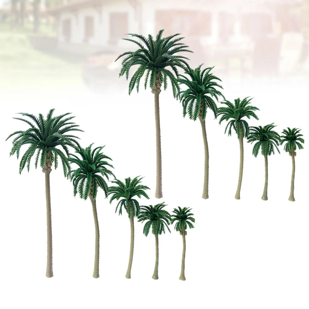 

10 PCS/Set Cake Decor Plastic Trees Model Miniature Garden Ornaments Cupcake Toppers Landscape