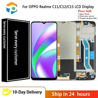 original for oppo realme c11 c12 lcd display screen touch digitizer assembly for realme c15 rmx2180 rmx2185 rmx2189 with frame