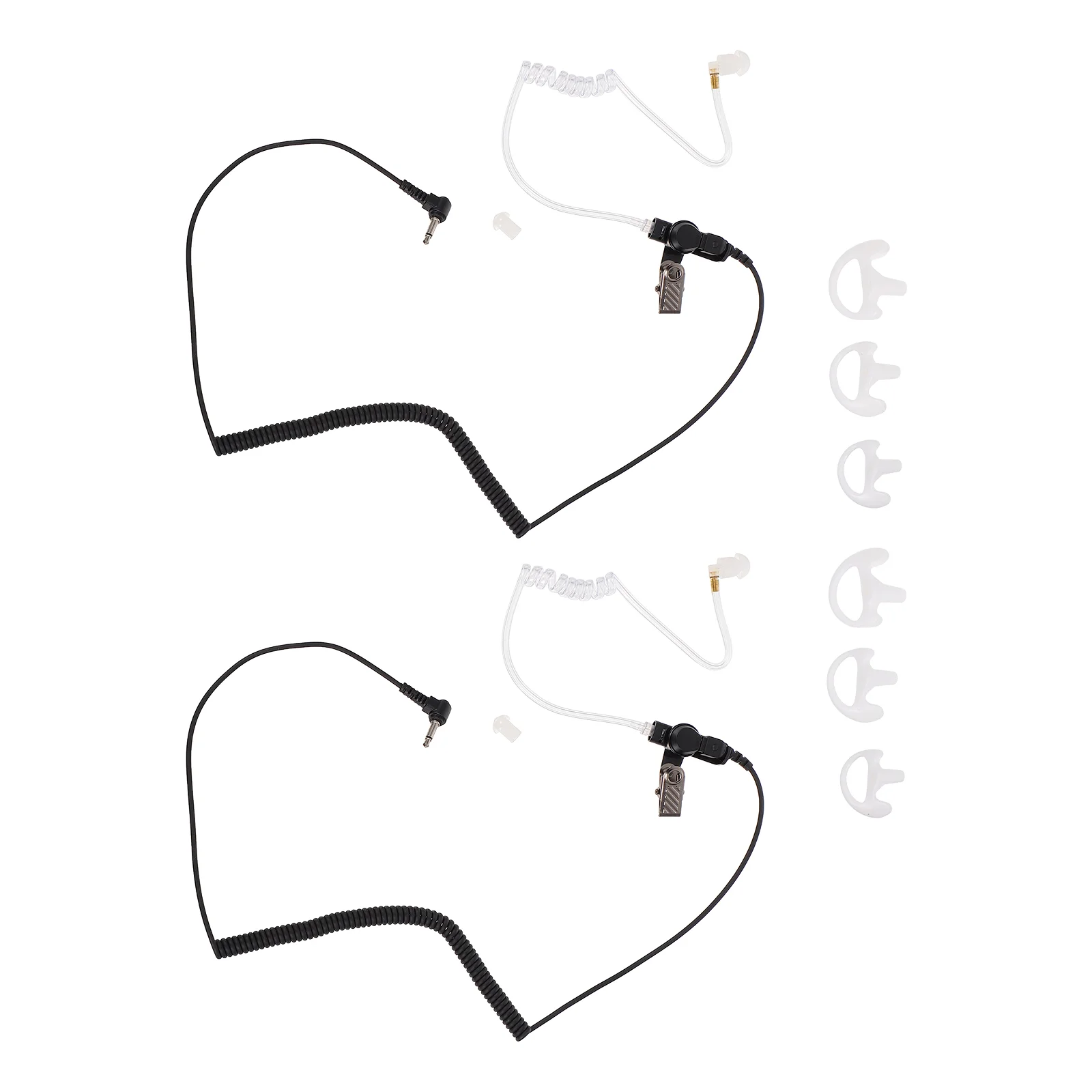 Acoustic Earpiecetalkie Headset Earphones Replacementsclear Coiled Tubes Wired Coil Single Listening Portable Headphonesheadsets