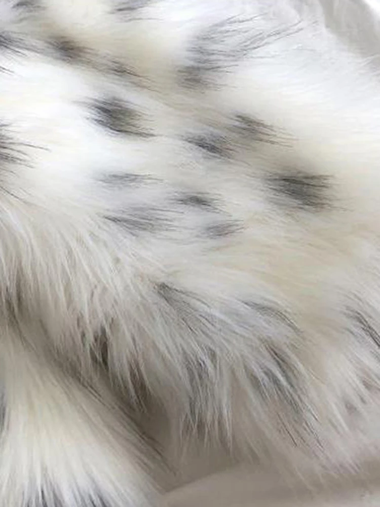 ł GVUW Faur Fur Coat Women V Neck Full Sleeve Print Warm Open Stitch Fashion New 2024 High Street Style Odzież damska 17G7970