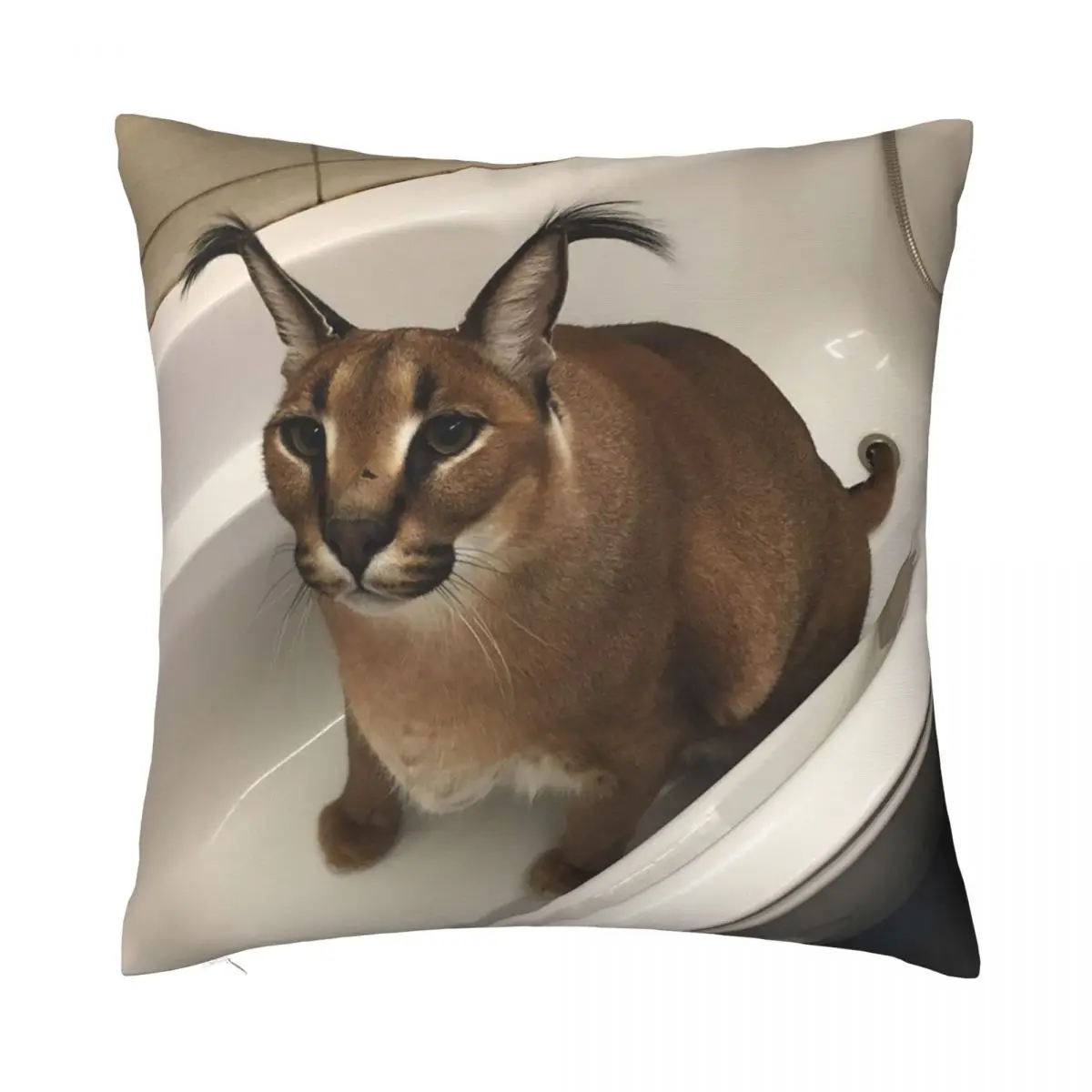 Floppa Cute Meme Cushion Cover 40x40 Home Decor Dakimakura Funny Caracal Cat Throw Pillow Case for Living Room Housse De Coussin