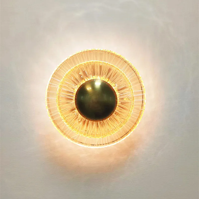 Стеклянный круглый настенный светильник IWP