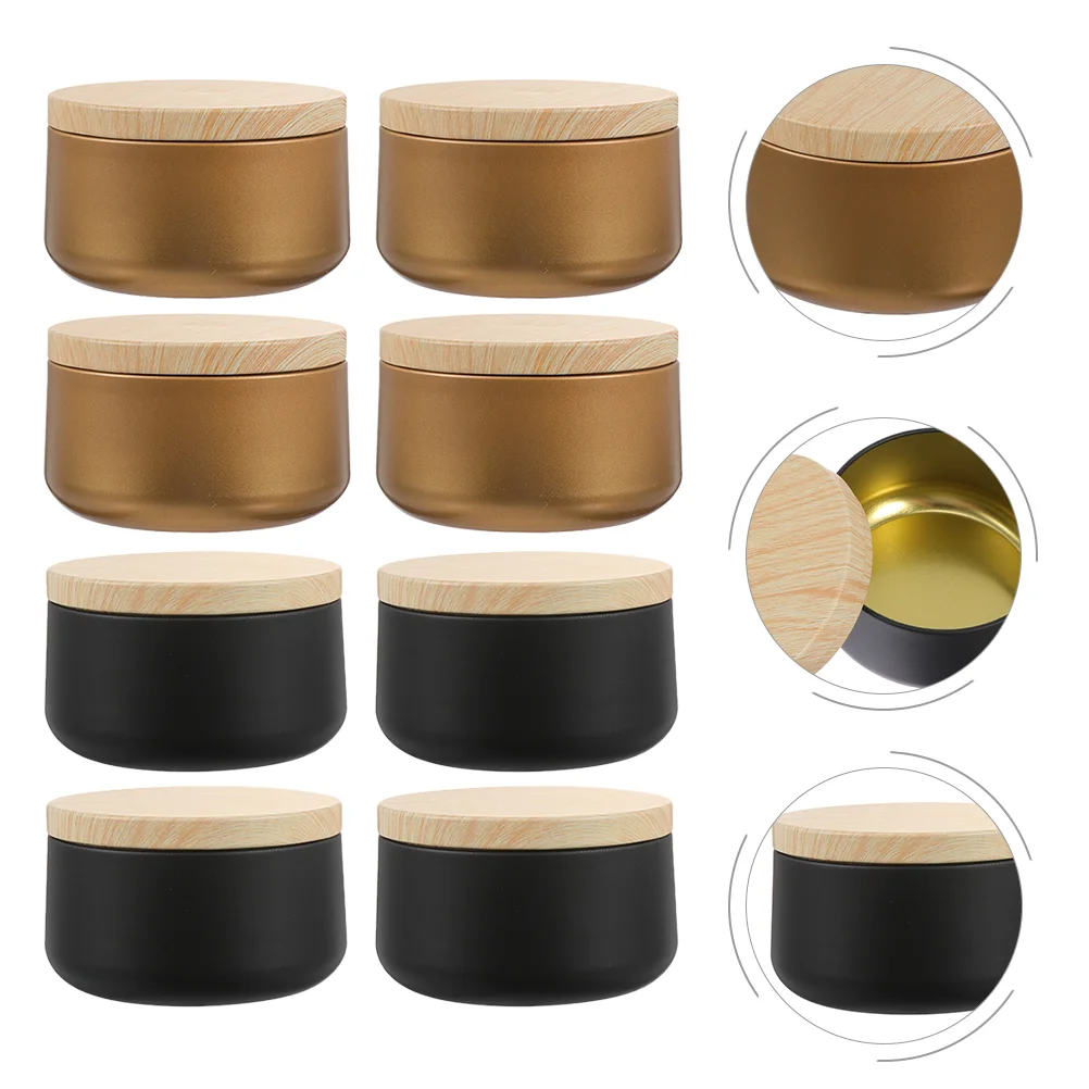 

8 Pcs Beaded Tin Box Tea Container Tinplate Sealed Cans Candy Canisters Storage Metal Making Wood Useful Travel
