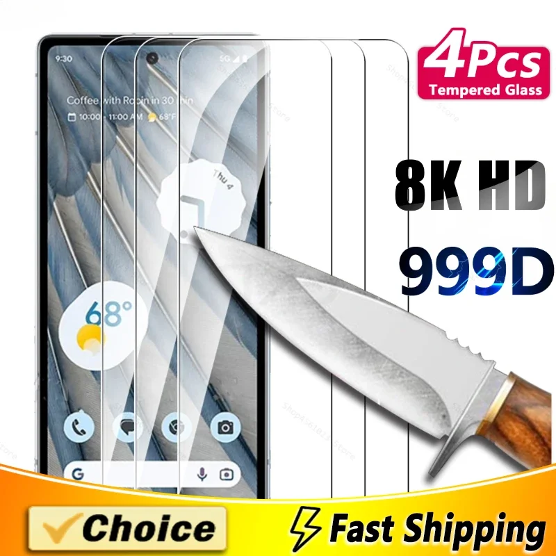 Прозрачная Защитная Пленка Hd Из 4 Шт. Для Google Pixel 6a 7a 8a 8pro 9 От Царапин Экрана