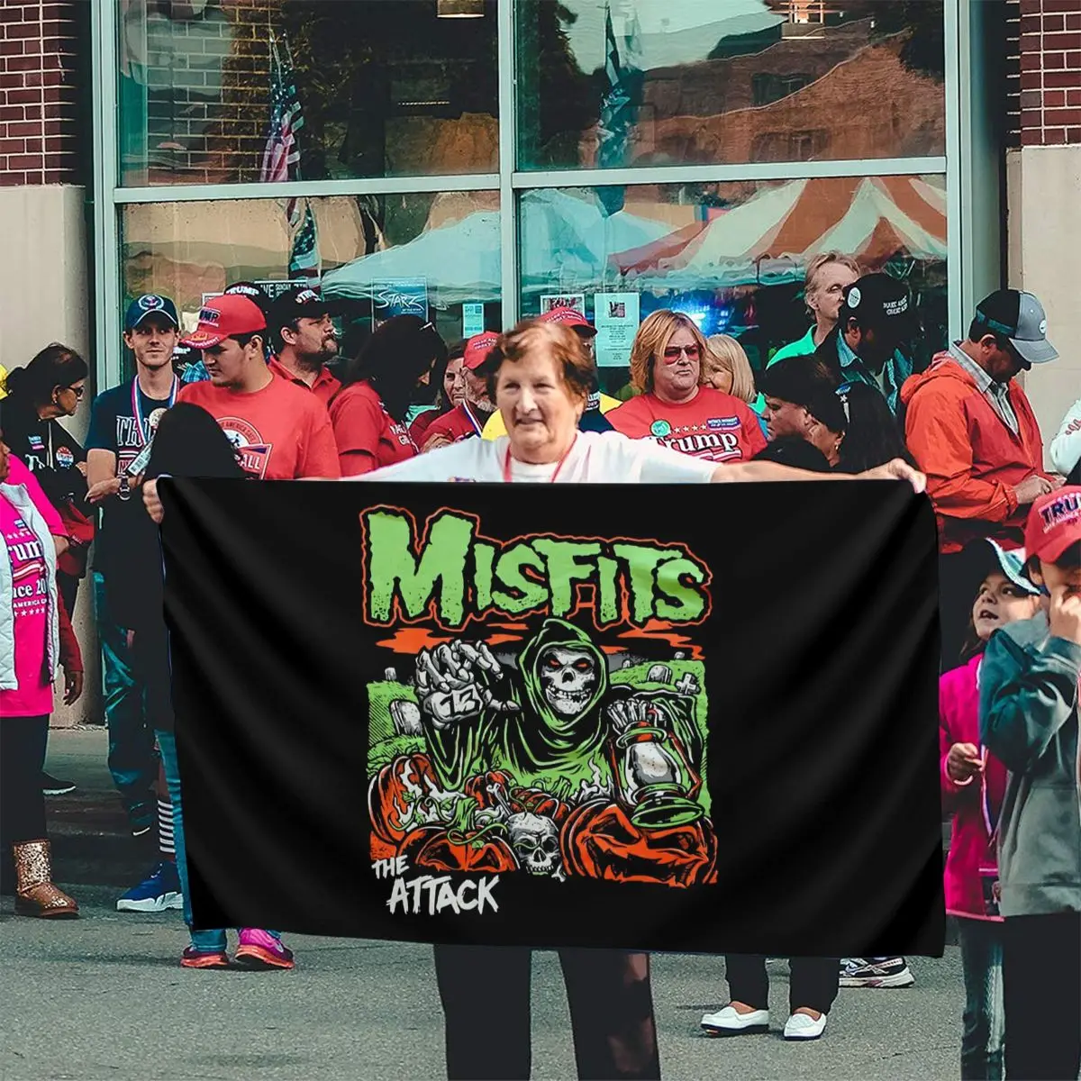 Misfits The Attack Green Skeleton мужской черный S 4Xl P1215 Юмор дышащий в продаже уличный рок флаг |