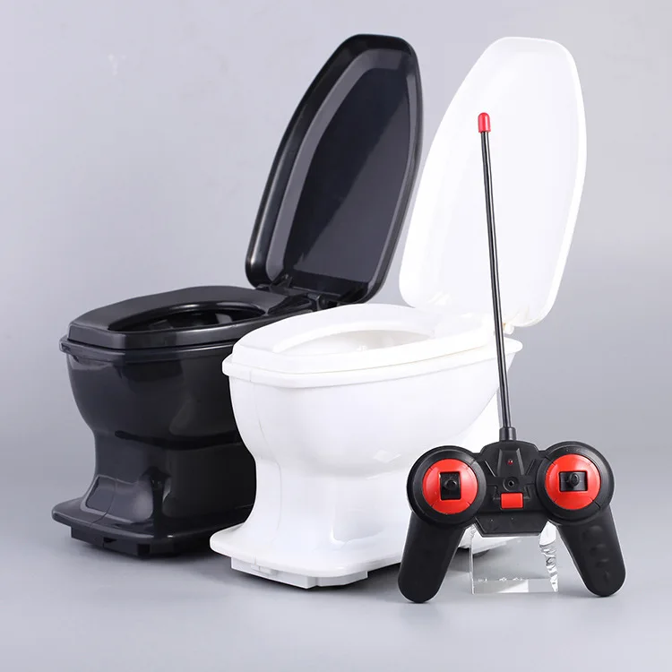 

[Funny] Trick toys Remote control car RC toilet car toy simulation moving toilet robot model best gift for child baby
