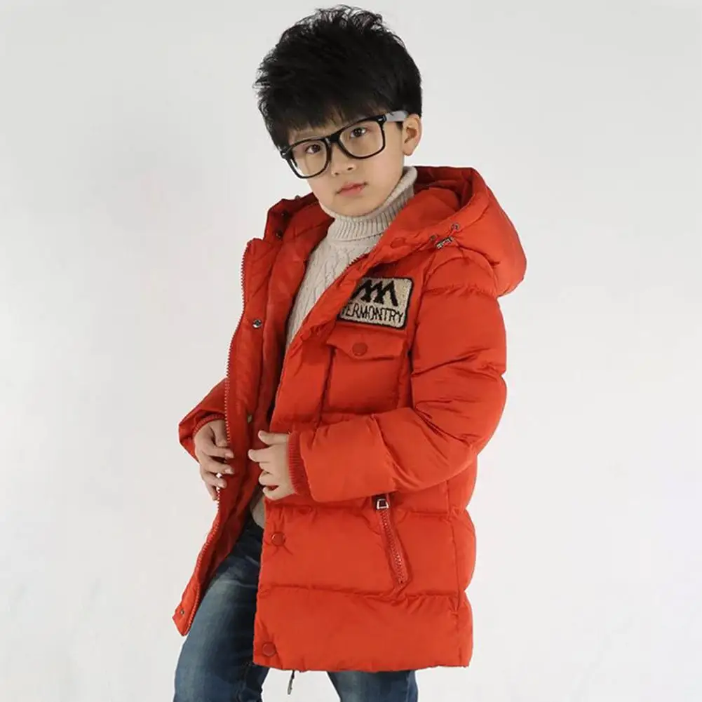 

Теплое пуховое пальто для отдыха, Детская Хлопковая Зимняя Толстая флисовая одежда с капюшоном и длинным рукавом, Корейская одежда