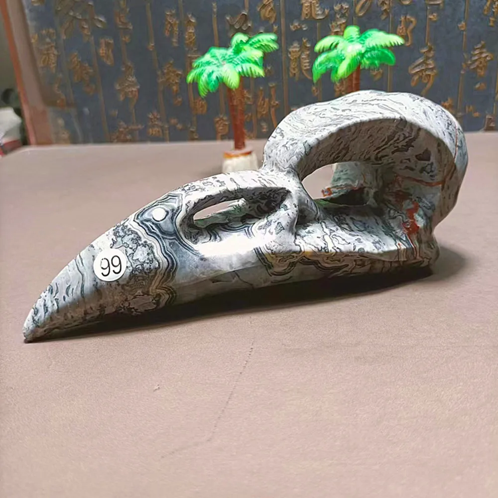 Новый кварцевый кристалл природного энергии птичий череп рейки домашний декор