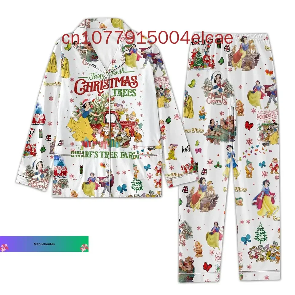 Рождественский пижамный комплект Белоснежки с длинными рукавами мужские и