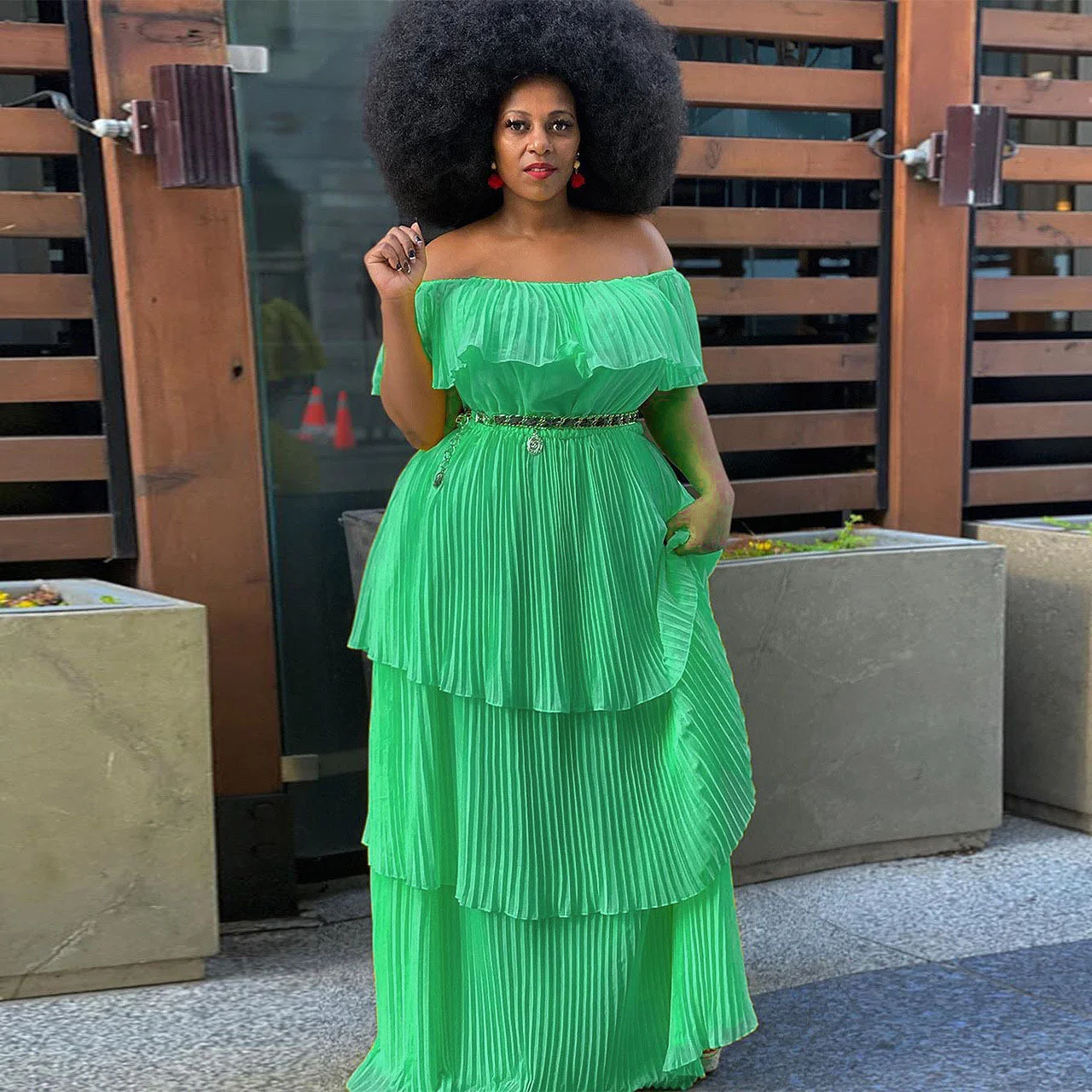 Plus Size Long Dress 2023 Autumn Winter Dress Yellow Chiffon One Shoulder Off Back Slim Beach Holiday Pleated Long Dress