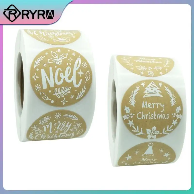 

Kraft Paper 1.5 Inch Christmas Theme Seal Labels Stickers For DIY Gift Baking Package Envelope Stationery Decoration New