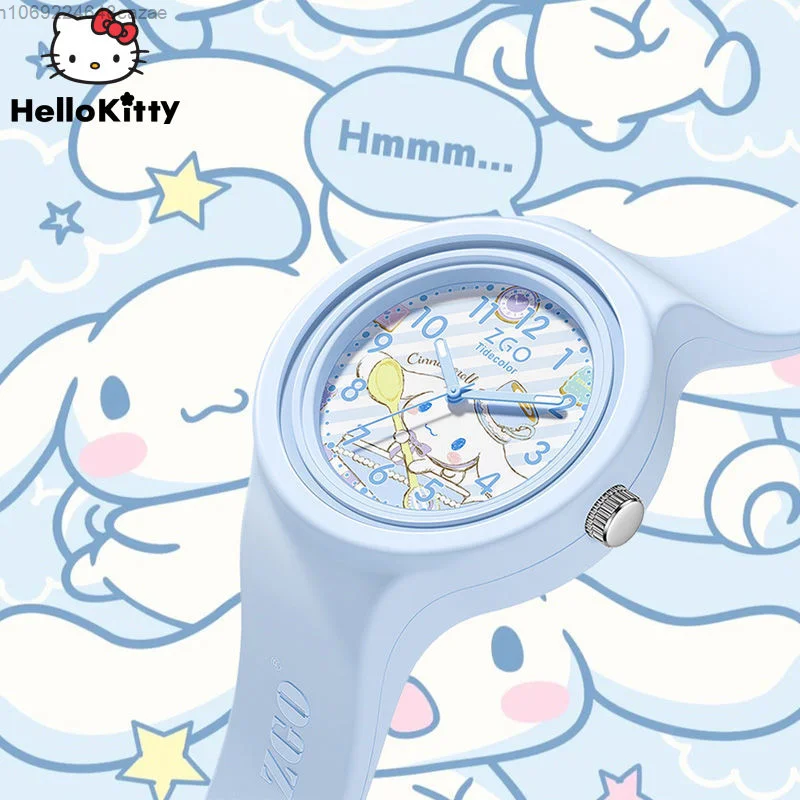 Sanrio Hello Kitty Student Watch Melody Printed Cute Luminous Waterproof Sport Watch Y2k Sister Fashion Quartz Watch For Women