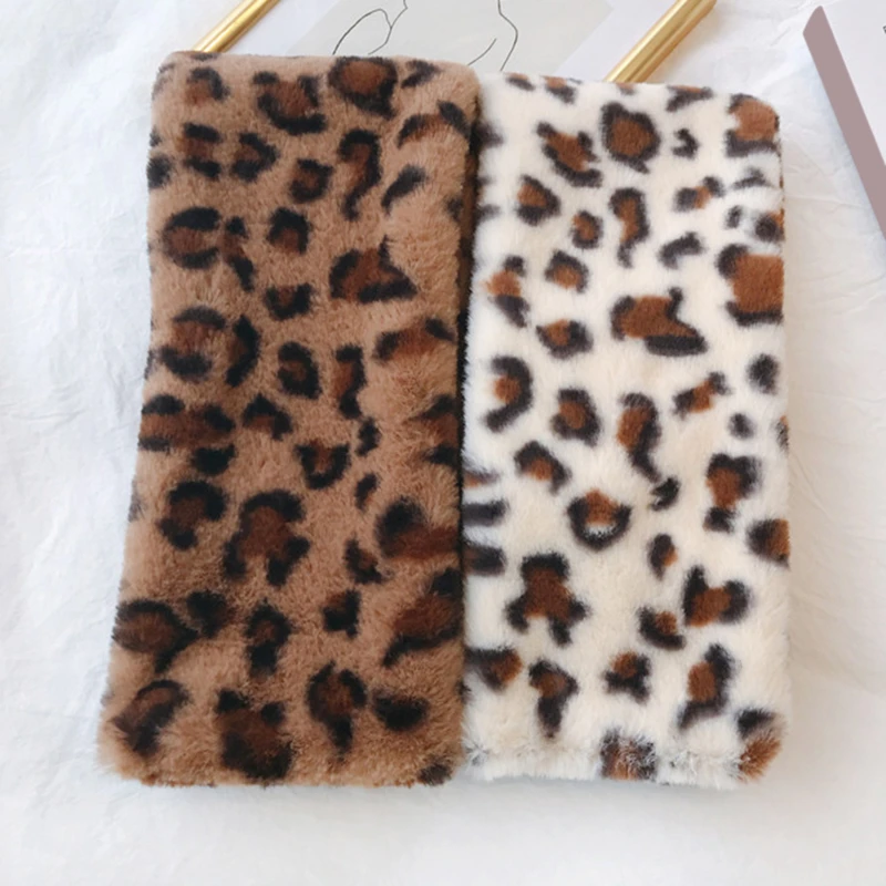 

Women Winter Warm Scarf Fashion Thicken Faux Fur Shawl Imitation Fur Scarves Fleece Leopard Solid Scarf 2022 Female New Wraps