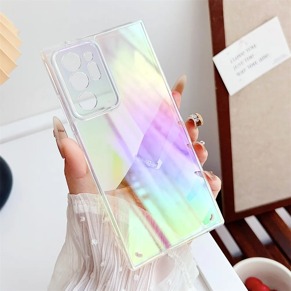 Ультратонкий лазерный прозрачный чехол для Samsung S25 S24 Ultra S23 FE S22 Plus S21 A55 A54 A53 A52 A51 A35