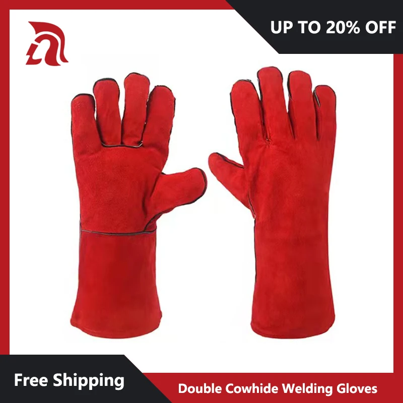 Двухслойные перчатки для сварки из воловьей кожи многофункциональные рабочие