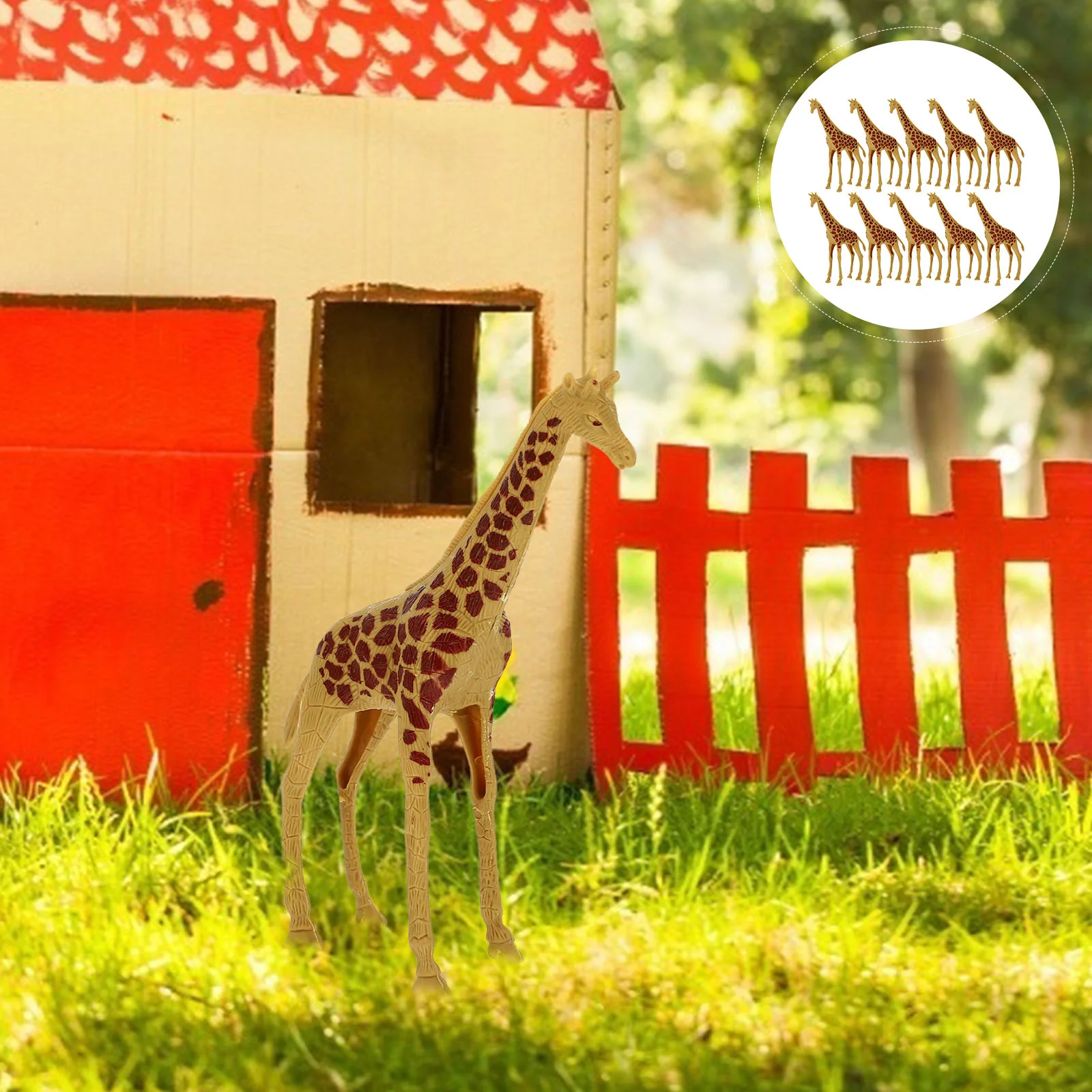 

10Pcs Decorative Giraffe Model Desktop Ornaments Animals Statue for Kids