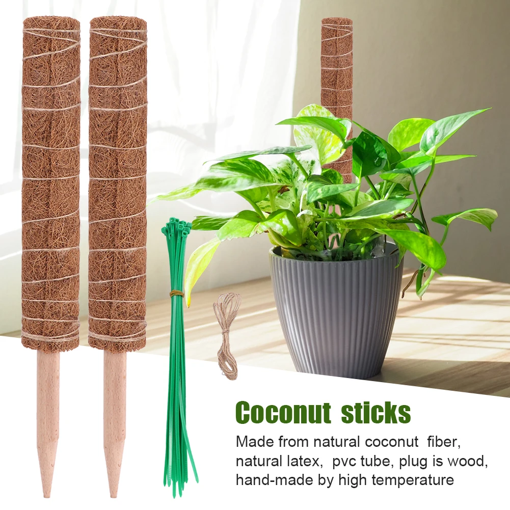 

2 шт. универсальные раздвижные кокосовые палочки для сада и помещений, поддержка растений Monstera, уличные кокосовые палочки, моховые палочки ...