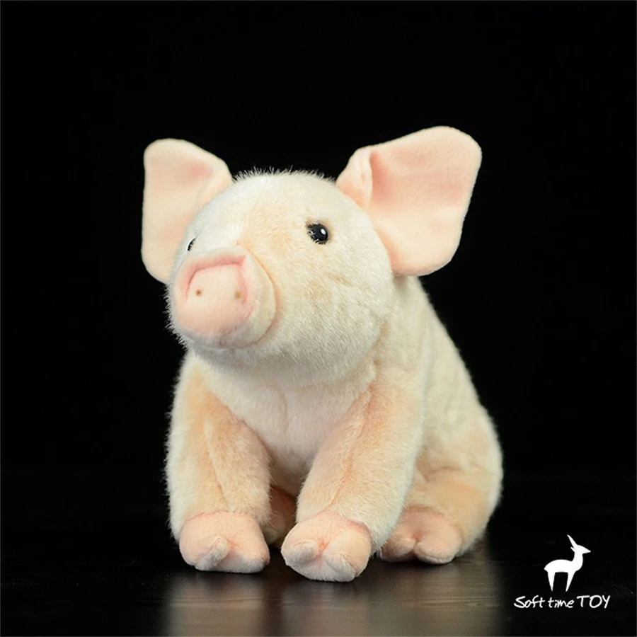 Плюшевая свинья кавай милая розовая аниме игрушка в реалистичном стиле Мягкая