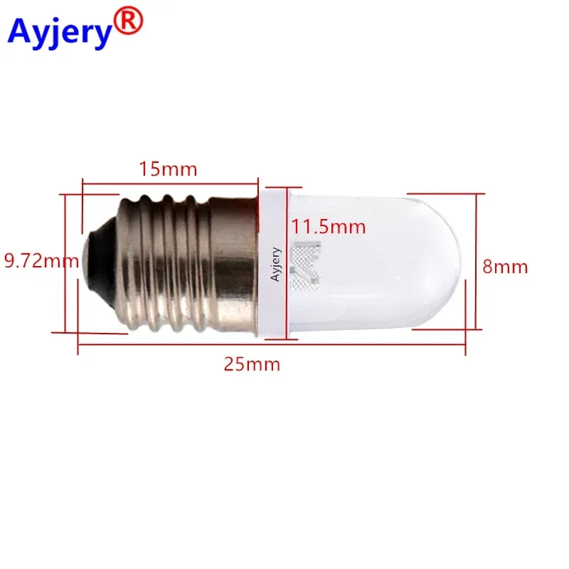 AYJERY 100X E10 Screw 1 SMD F8 светодиодный лампочка белый свет габаритные огни 12 В супер