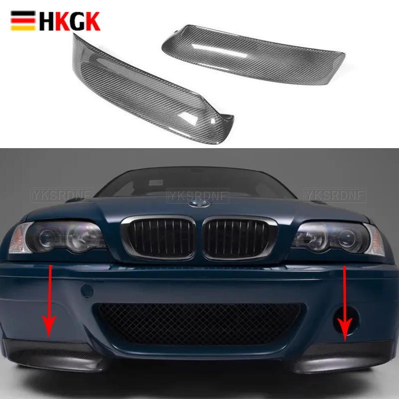 

A Pair Car Front Bumper Splitters Diffuser Spoiler Splitter Lip Guard Lip For BMW E46 1999-2006 2001 M3 Carbon Fiber CSL Style