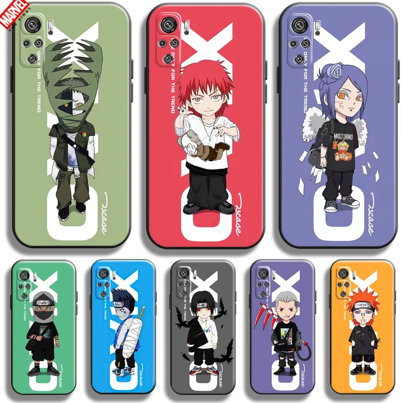

Fashion Akatsuki Naruto For Xiaomi Redmi Note 10 10T 10S Pro 5G Phone Case Coque Carcasa Soft Liquid Silicon Silicone Cover
