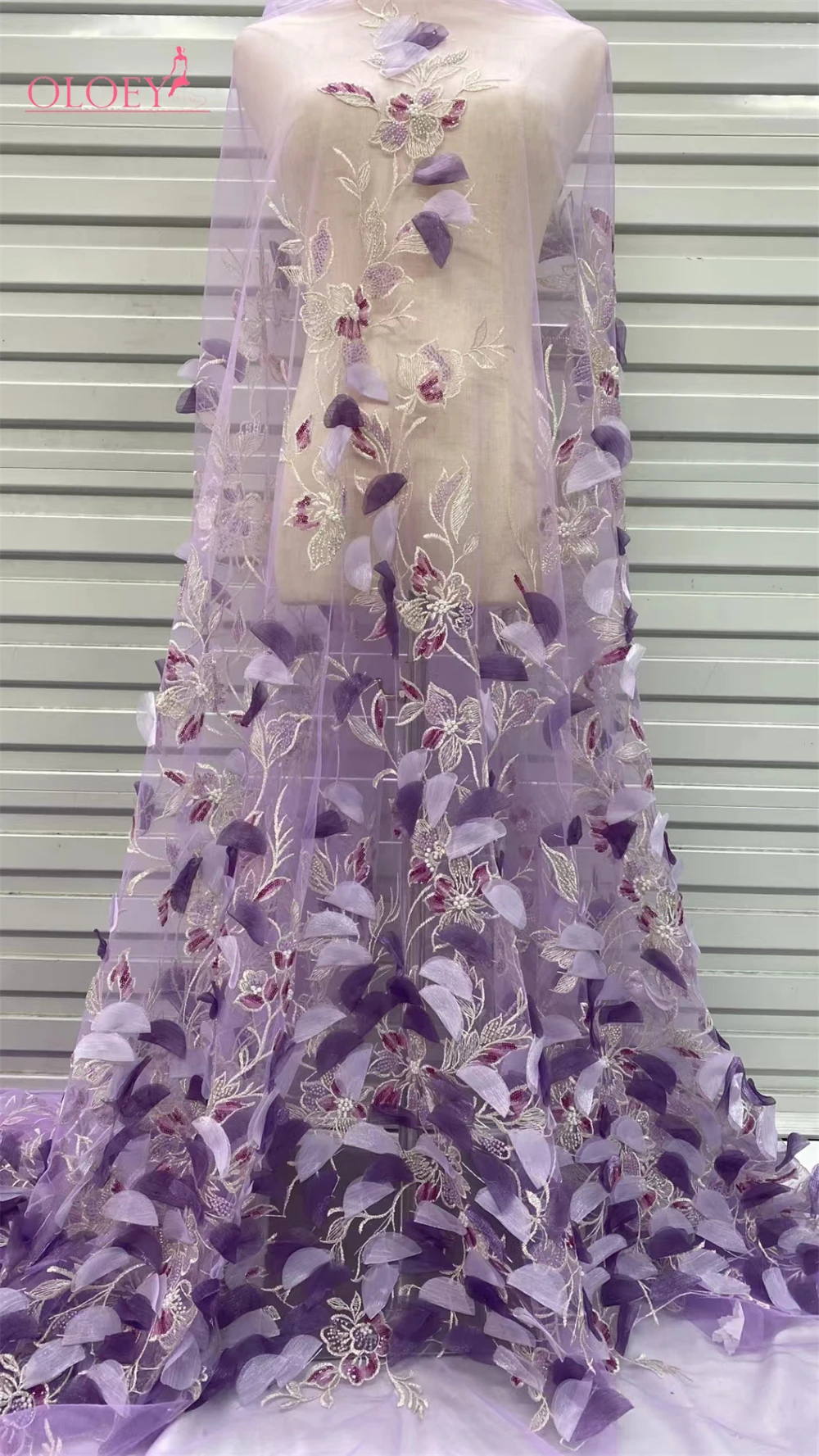 Высококачественная африканская нигерийская элегантная 3D вышитая ткань 2024