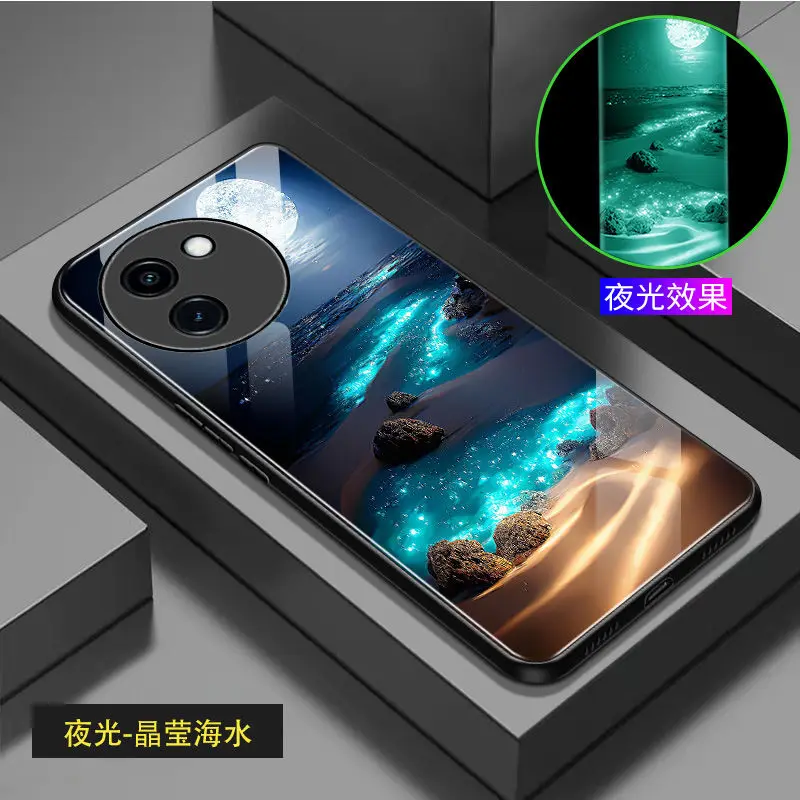 Светящийся телефон для Vivo Y200i чехол с изображением пляжа светящийся Темный ЧЕХОЛ